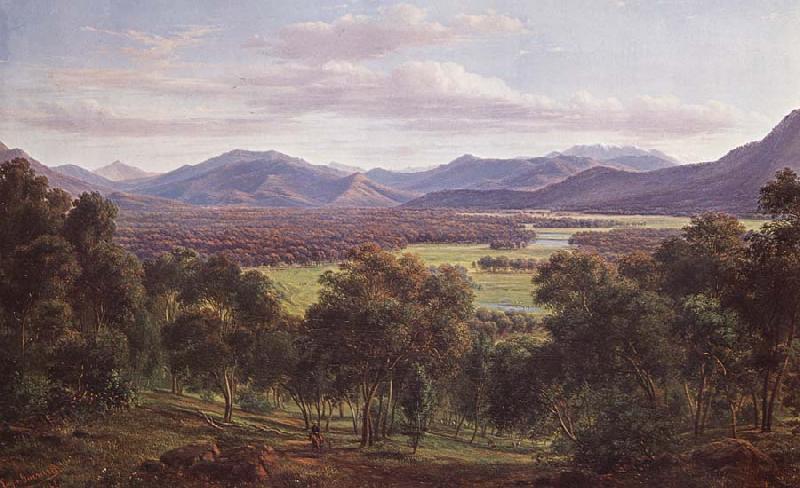 Eugene Guerard Spring in the valley of Mitta Mitta,with the Bogong Ranges in the distance China oil painting art